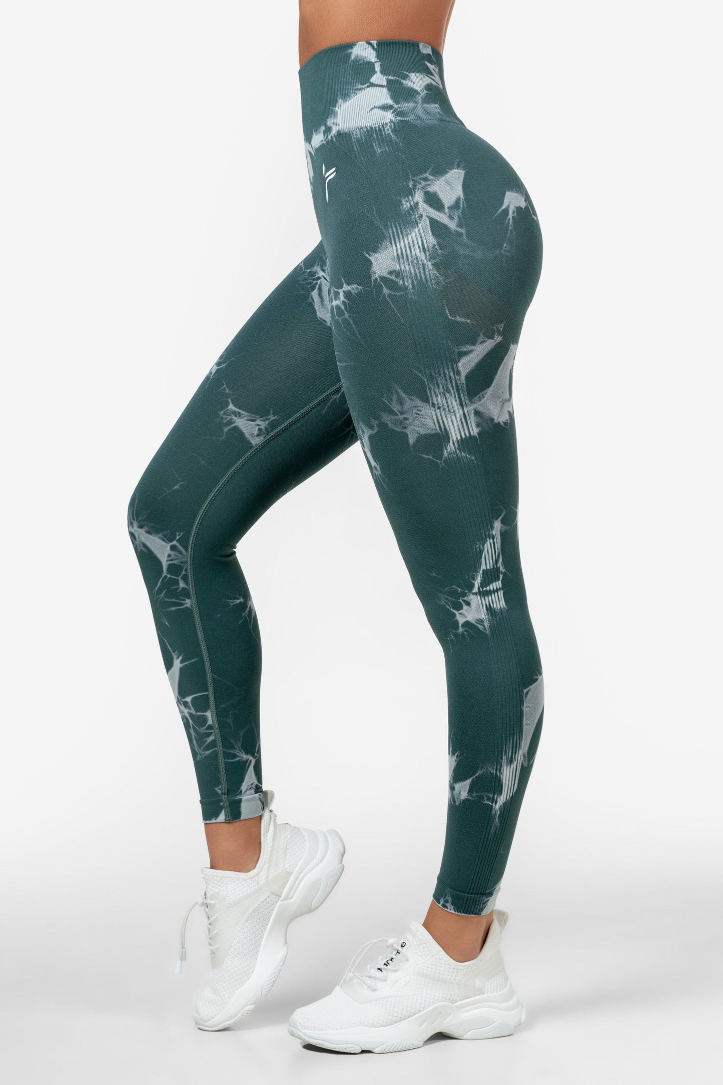 Green Tie Dye Scrunch Leggings - for dame - Famme - Leggings