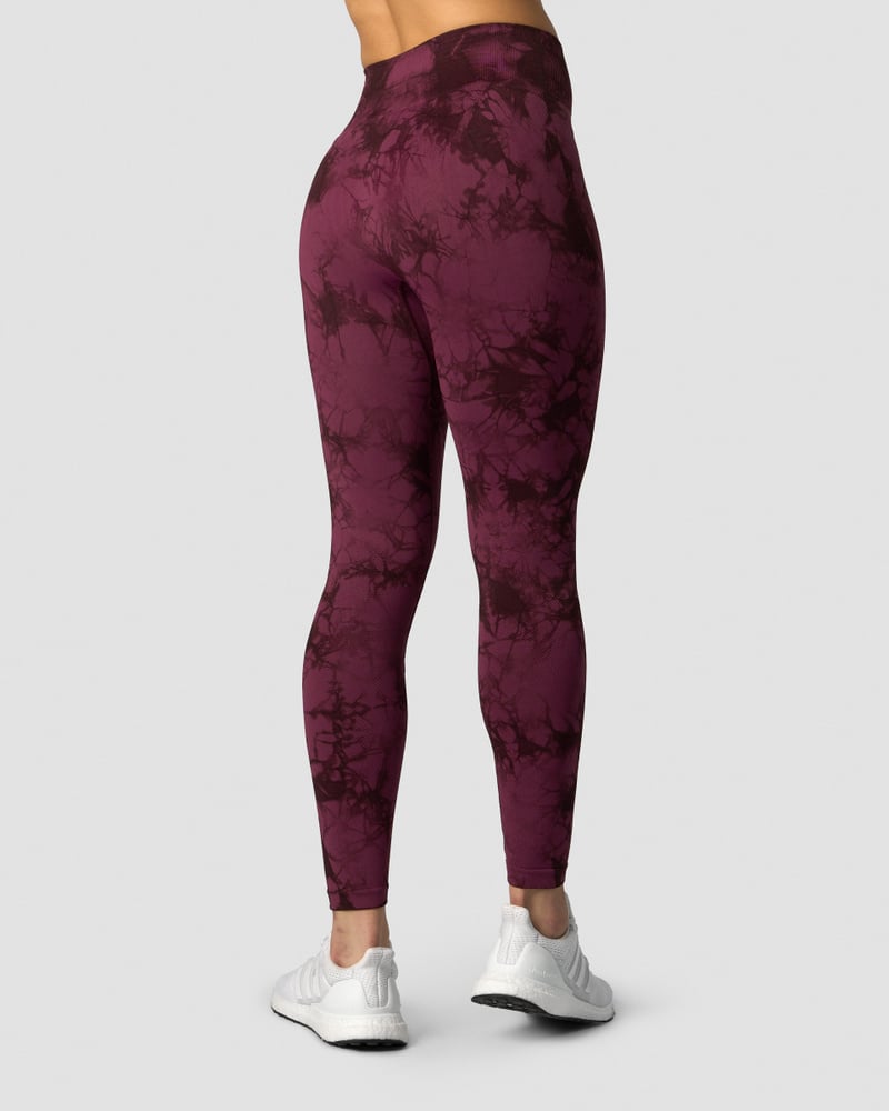 define seamless tie dye tights burgundy