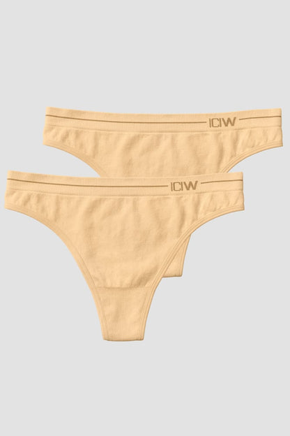 everyday seamless thong 2-pack beige