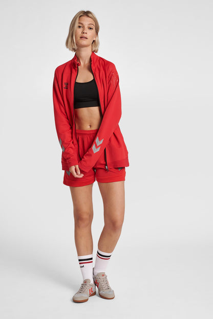 HUMMEL - Hml Lead Women Poly Zip Jacket - True Red