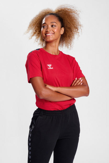 HUMMEL - Hmlauthentic Co T-shirt S/s Woman - True Red