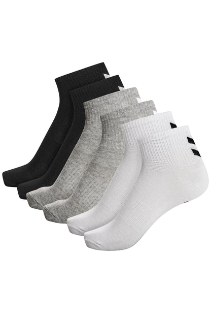 HUMMEL - Hmlchevron 6-pack  Mid Cut Socks - White/black/grey