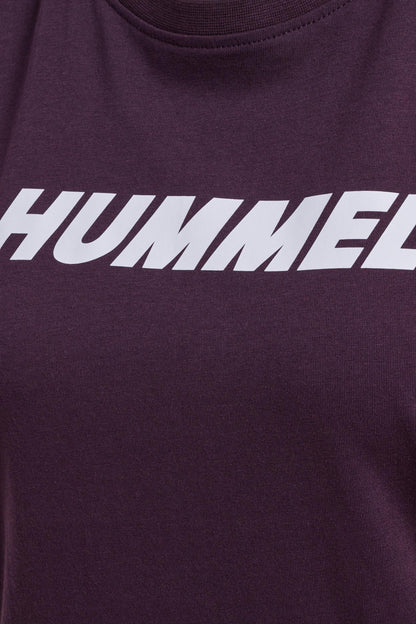 HUMMEL - Hmlelemental Logo Cotton Tee Woman - Plum Perfect