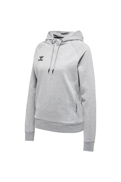 HUMMEL - Hmlmove Grid Cotton Hoodie Woman - Grey Melange