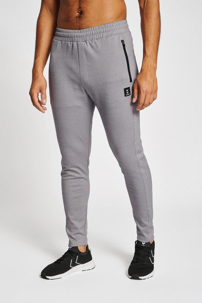 HUMMEL - Hmlmt Interval Tapered Pants - Grey Melange