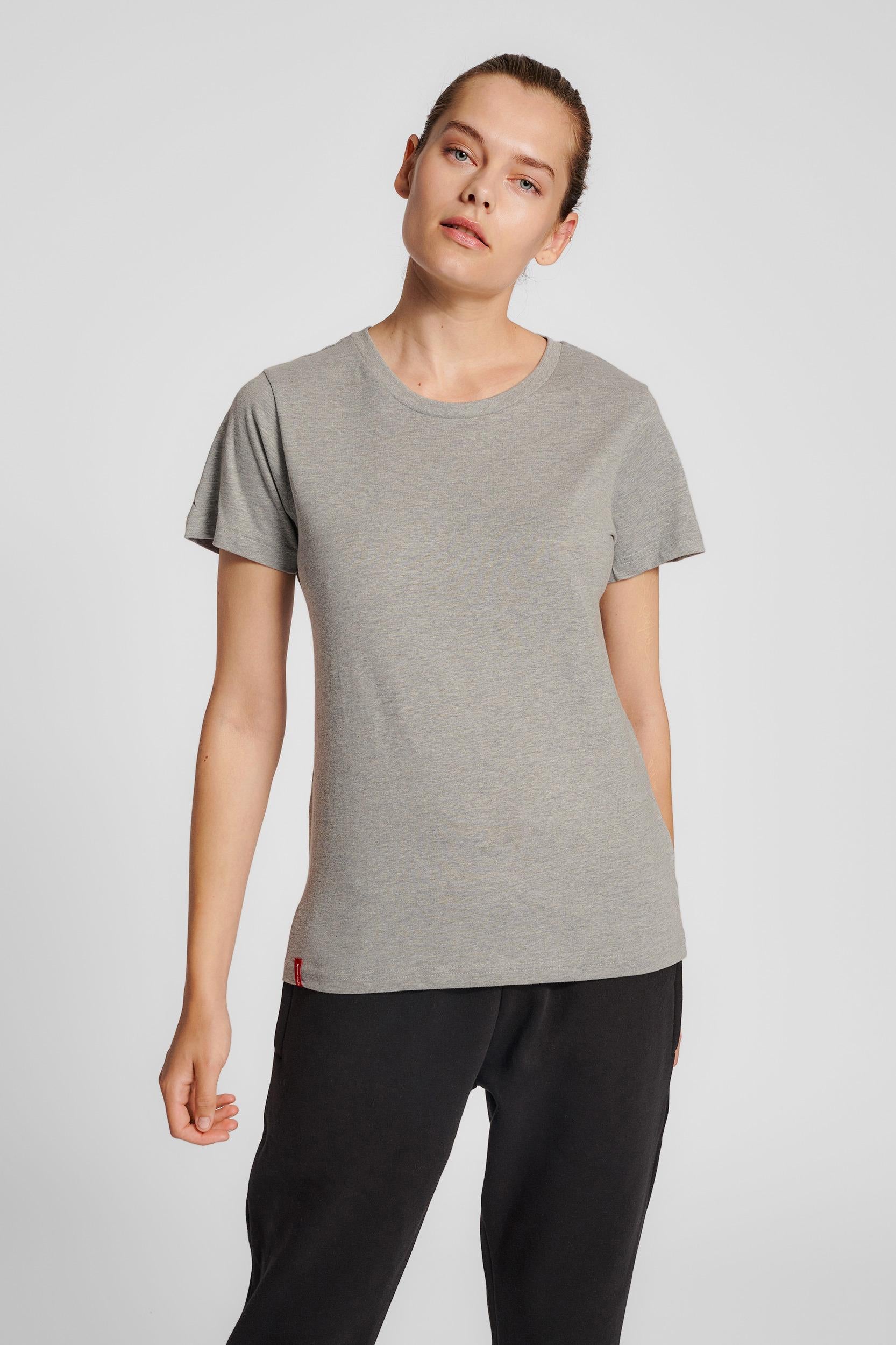 HUMMEL - Hmlred Basic T-shirt S/s Woman - Grey Melange