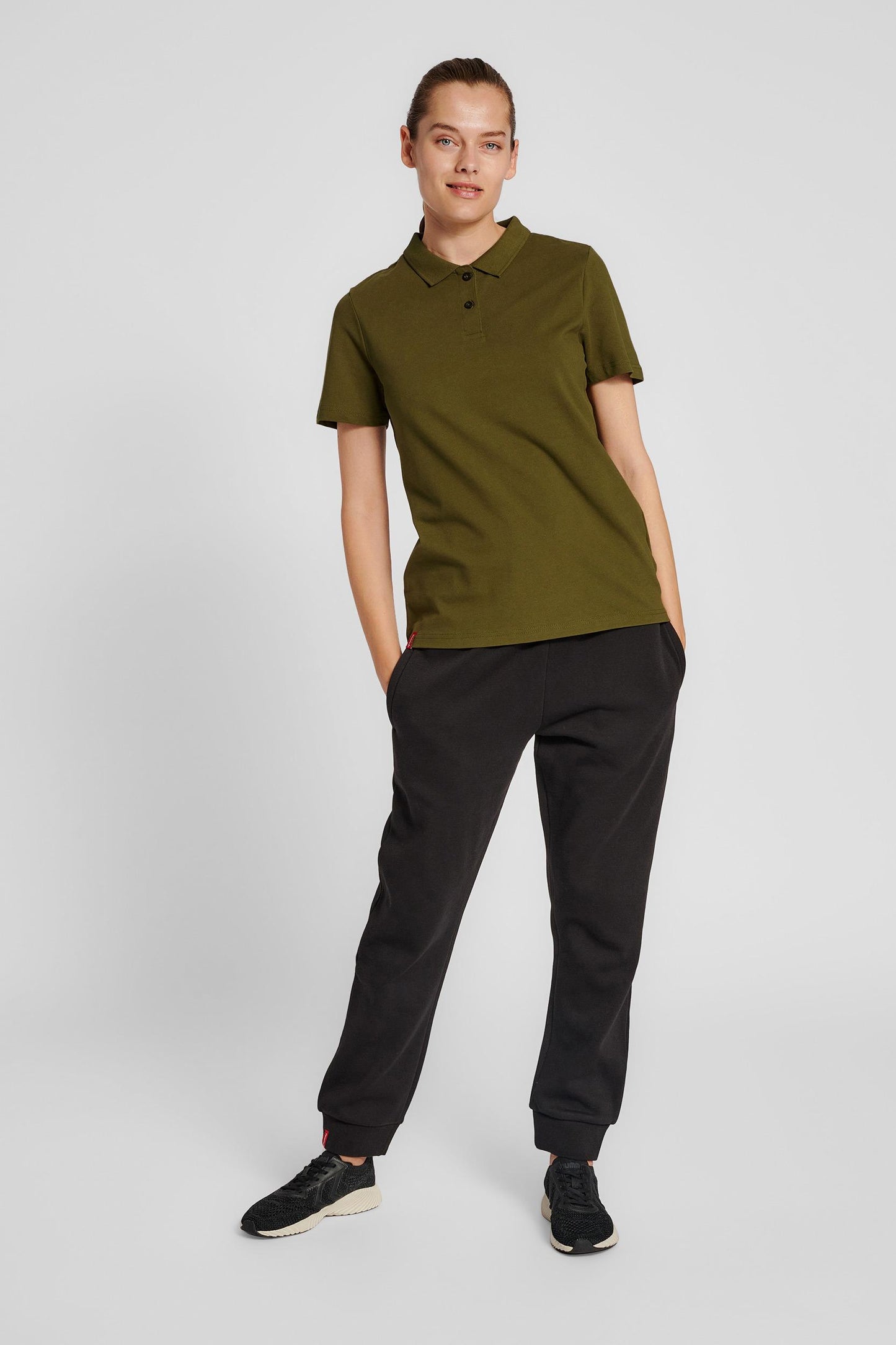 HUMMEL - Hmlred Stretch Polo Woman - Dark Olive