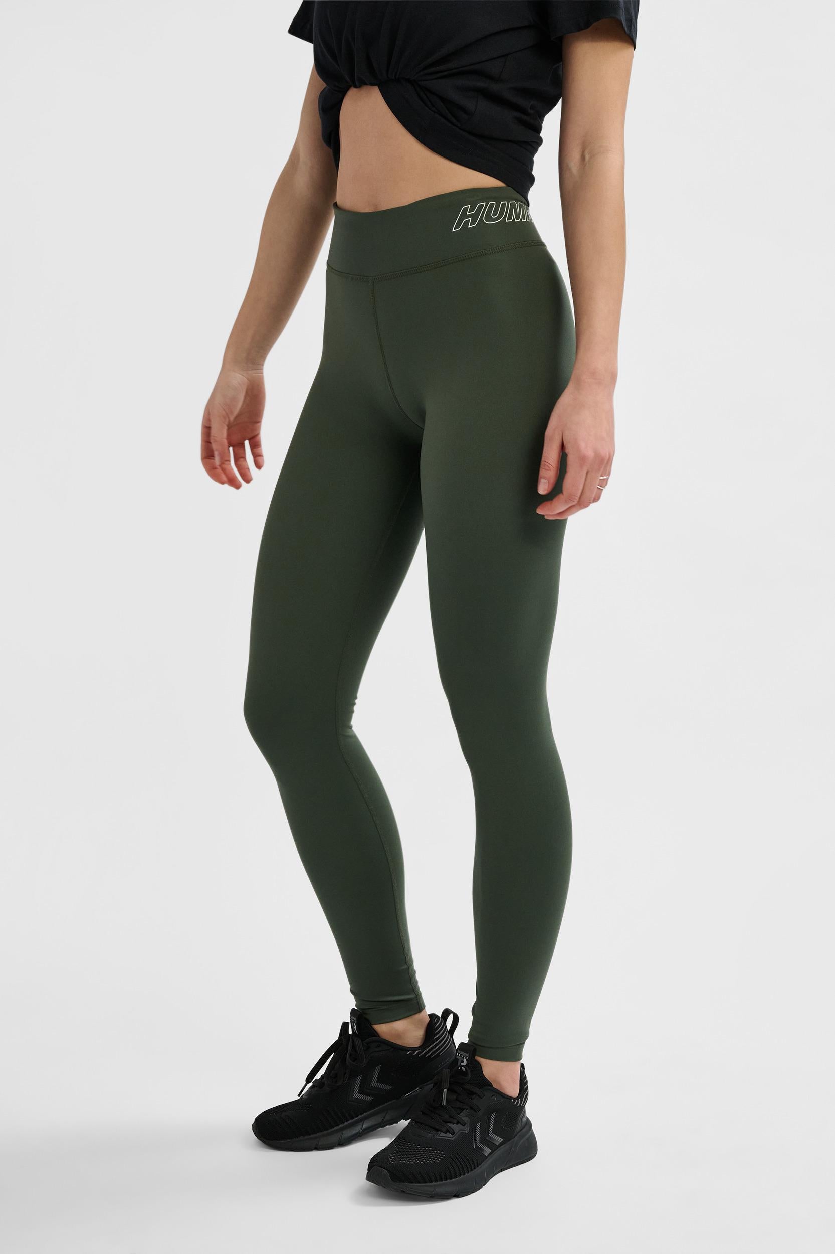 HUMMEL - Hmlte Fundamental Mid Waist Tights - Climbing Ivy