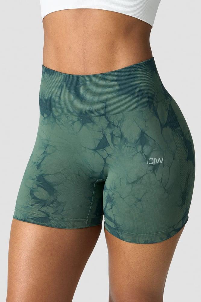 ICANIWILL - Define Seamless Tie Dye Shorts - Dark Green