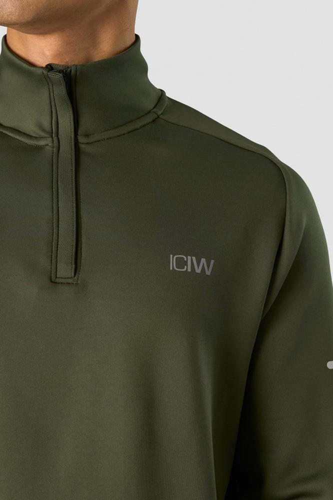 ICANIWILL - Mercury 1/4 Zip Crewneck - Pine Green