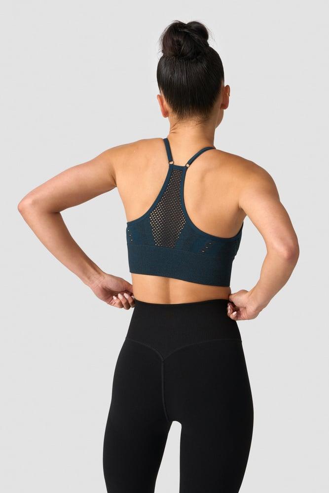 ICANIWILL - Queen Mesh Seamless Sports Bra - Dk Teal Melange