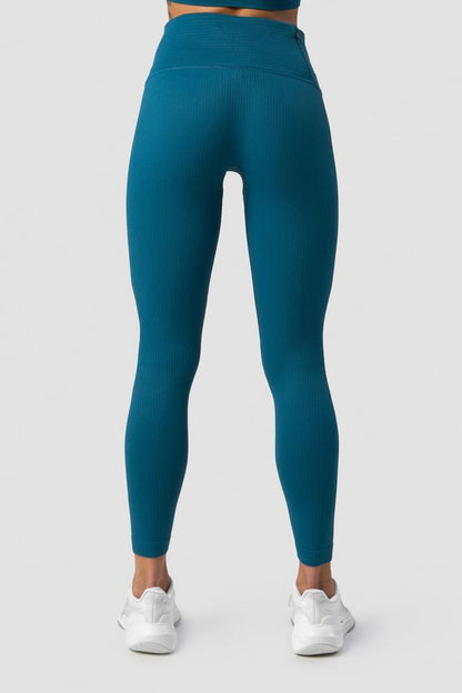 ICANIWILL - Ribbed Define Seamless Pocket Tights - Teal