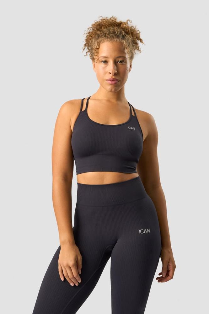 ICANIWILL - Ribbed Define Seamless Sports Bra - Dk Graphite