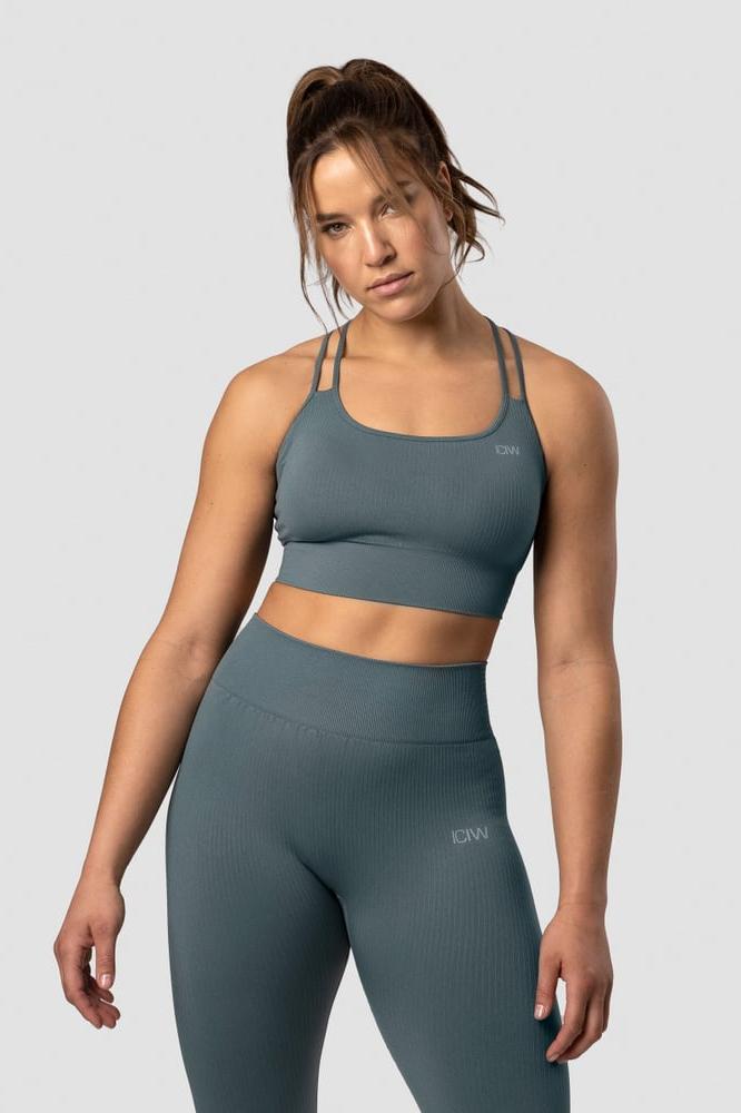 ICANIWILL - Ribbed Define Seamless Sports Bra - Jungle Green