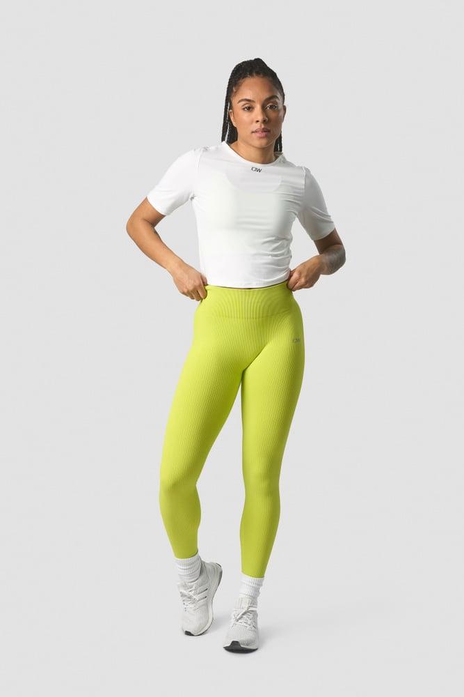 ICANIWILL - Ribbed Define Seamless Tights - Lime Green