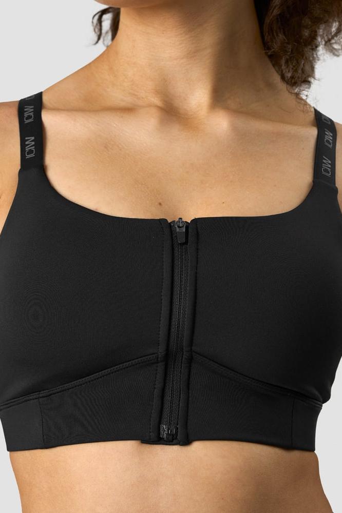 ICANIWILL - Ultimate Training Zipper Sports Bra - Black