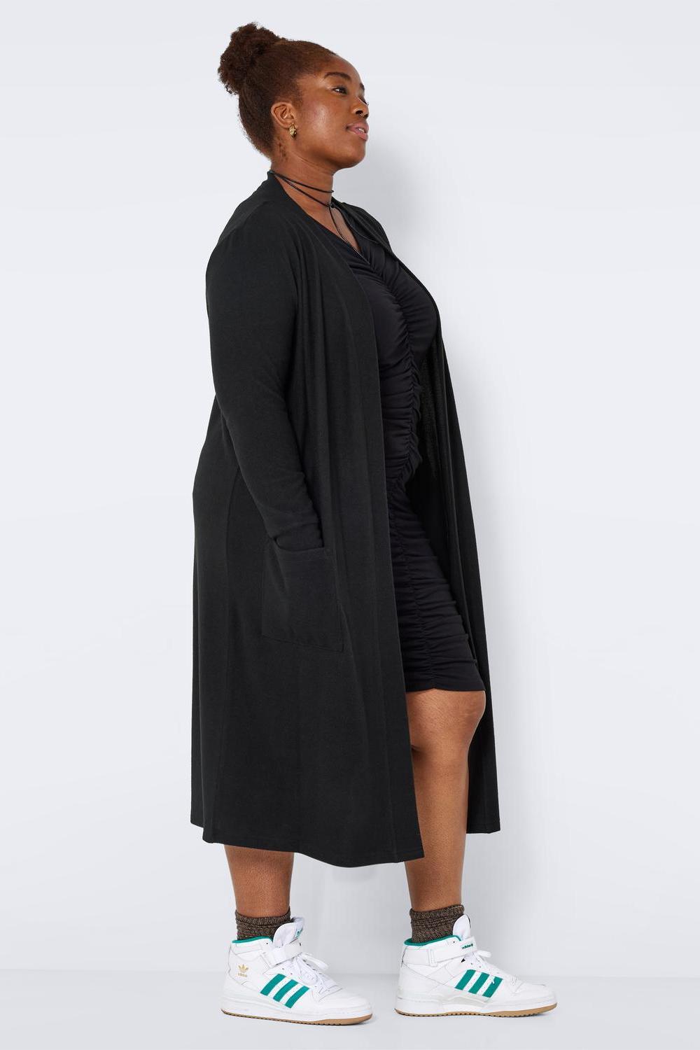 NOISY MAY - City L/s Long Cardigan Curve - Black