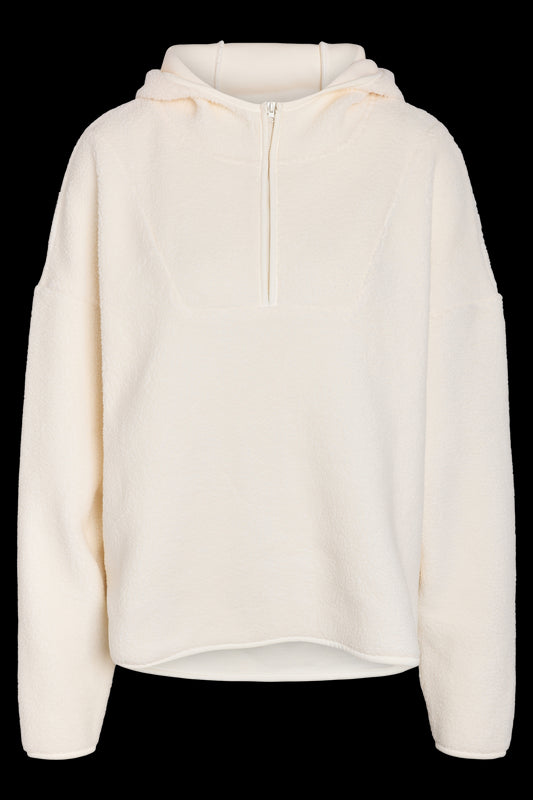 NOISY MAY - Cozy L/s Halfway Zip Sweater - White