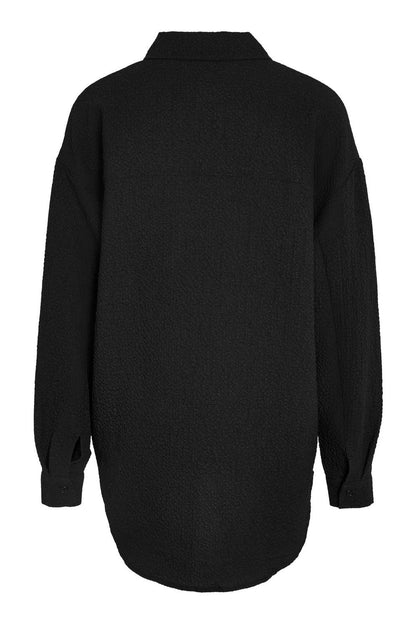 NOISY MAY - Ripple L/s Oversized Shirt Wvn - Black