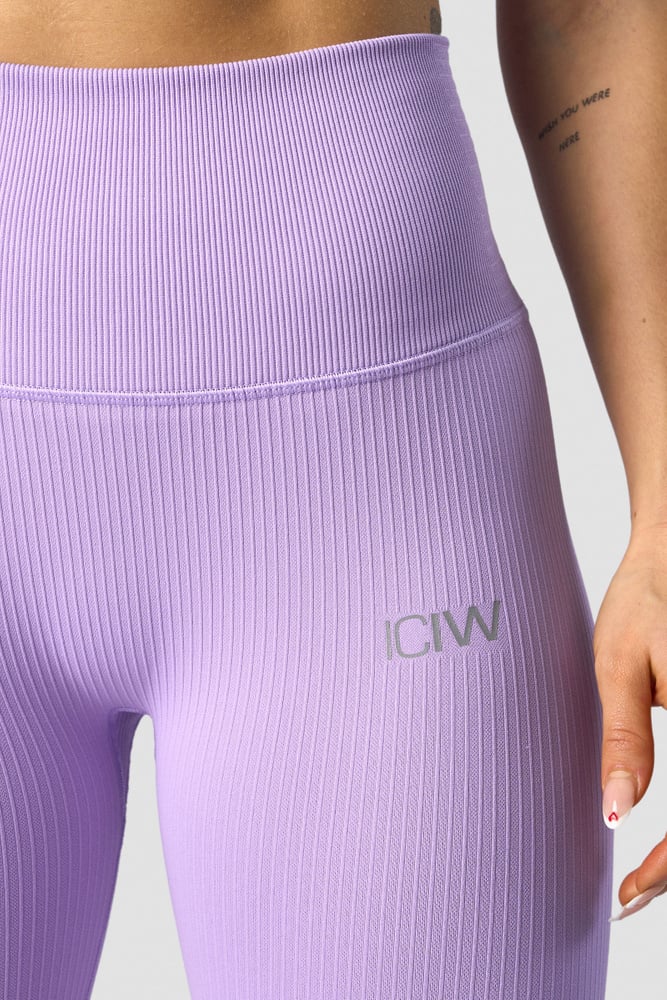 ribbed define seamless pocket tights lavender