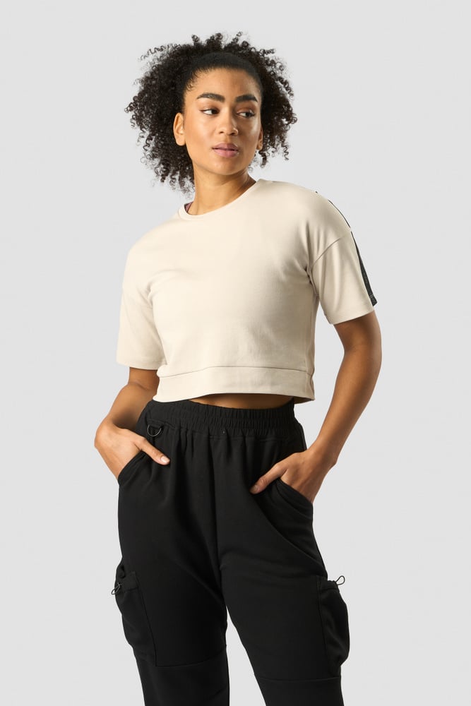 stance cropped t-shirt wmn beige