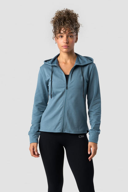 stride zip hoodie wmn steel blue