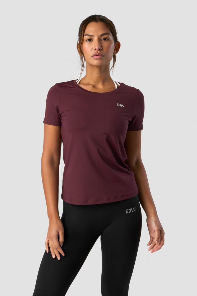 training t-shirt wmn burgundy